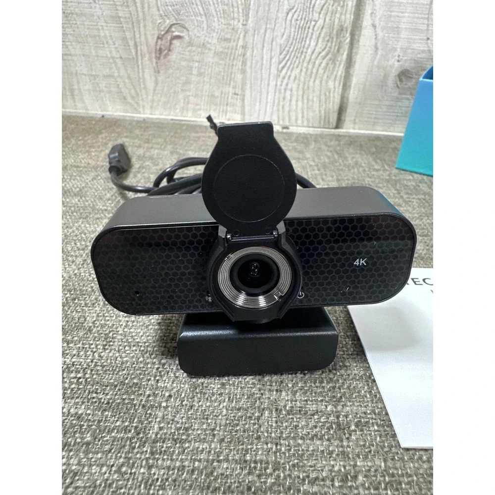 4K Ultra HD AutoFocus Webcam with Privacy Cover Tripod and Built-in Mic Black